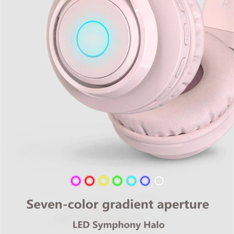 BT06C かわいいワイヤレスBluetooth 5.0 子供用ヘッドセット マイク付き LEDライト AUX入力対応