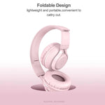 BT06C かわいいワイヤレスBluetooth 5.0 子供用ヘッドセット マイク付き LEDライト AUX入力対応
