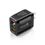 F002C QC3.0 USB + USB 2.0 高速充電器 LEDデジタルディスプレイ付き 携帯電話・タブレット用、USプラグ