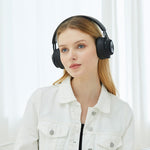 Fingertime P1 ワイヤレス Bluetooth 5.0 ステレオ ソフトレザーイヤーマフ 折りたたみヘッドセット 内蔵マイク付き PC / 携帯電話対応