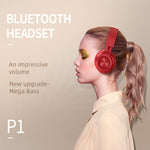Fingertime P1 ワイヤレス Bluetooth 5.0 ステレオ ソフトレザーイヤーマフ 折りたたみヘッドセット 内蔵マイク付き PC / 携帯電話対応