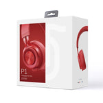 Fingertime P1 ワイヤレス Bluetooth 5.0 ステレオ ソフトレザーイヤーマフ 折りたたみヘッドセット 内蔵マイク付き PC / 携帯電話対応