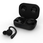 T20 TWS Bluetooth フック付き ワイヤレススポーツヘッドホン 充電ケース付き IPX6 防水 ノイズキャンセリングイヤホン