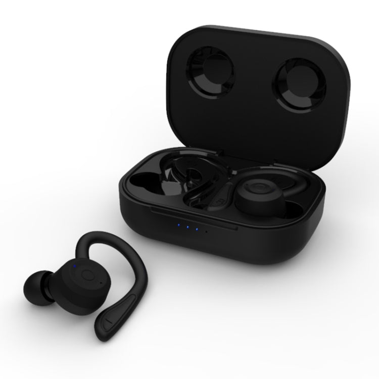 T20 TWS Bluetooth フック付き ワイヤレススポーツヘッドホン 充電ケース付き IPX6 防水 ノイズキャンセリングイヤホン
