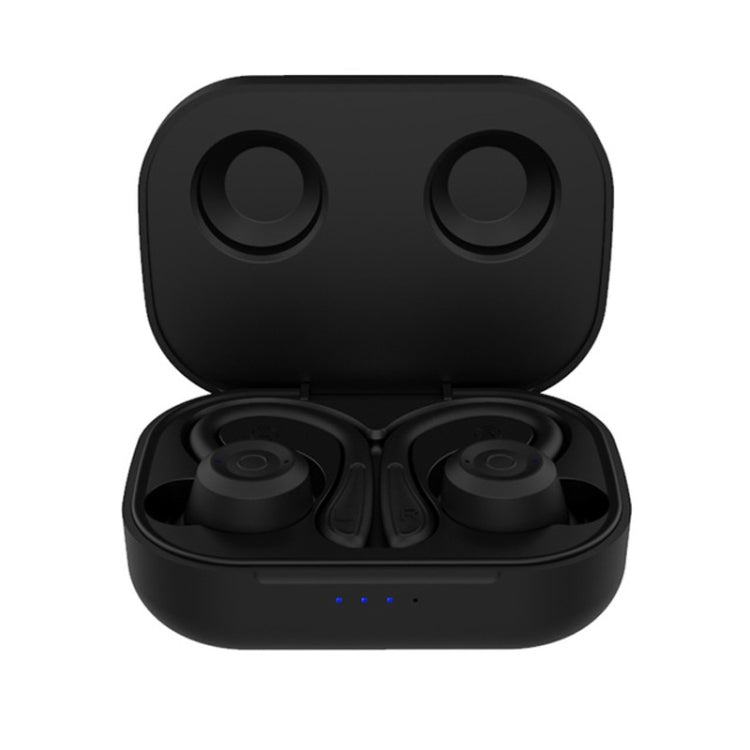 T20 TWS Bluetooth フック付き ワイヤレススポーツヘッドホン 充電ケース付き IPX6 防水 ノイズキャンセリングイヤホン