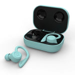 T20 TWS Bluetooth フック付き ワイヤレススポーツヘッドホン 充電ケース付き IPX6 防水 ノイズキャンセリングイヤホン