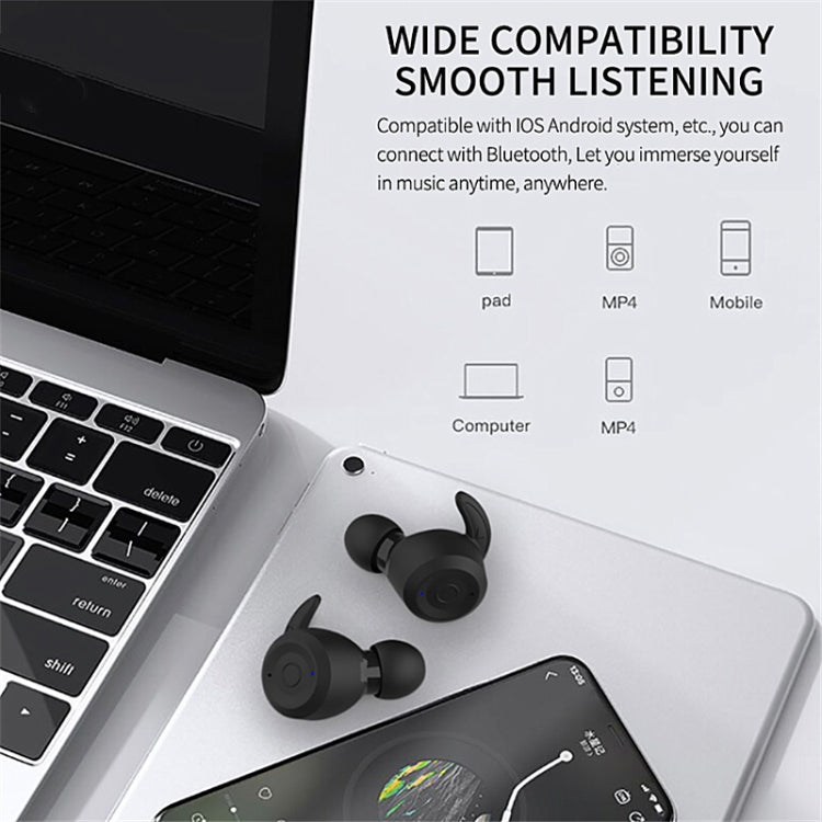 T20 TWS Bluetooth フック付き ワイヤレススポーツヘッドホン 充電ケース付き IPX6 防水 ノイズキャンセリングイヤホン