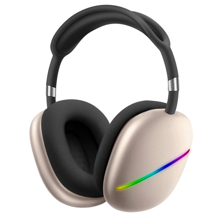 AKZ MAX10 ヘッドマウント RGB ワイヤレス Bluetooth 音楽ヘッドセット マイク付き、TFカード対応