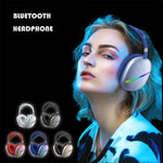 AKZ MAX10 ヘッドマウント RGB ワイヤレス Bluetooth 音楽ヘッドセット マイク付き、TFカード対応