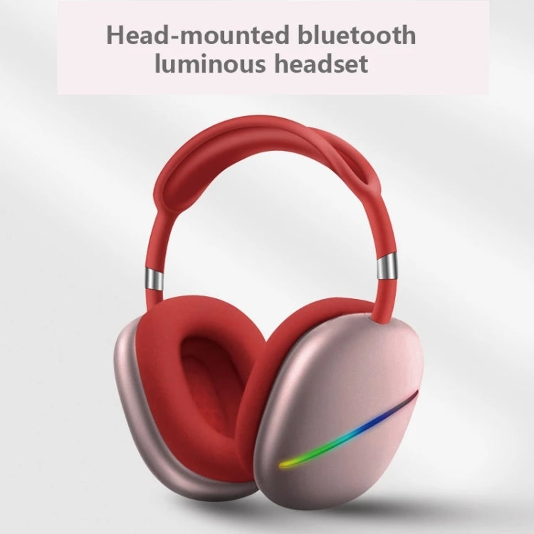 AKZ MAX10 ヘッドマウント RGB ワイヤレス Bluetooth 音楽ヘッドセット マイク付き、TFカード対応