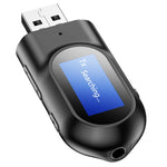 T17 USB Bluetooth 5.0レシーバー兼トランスミッター 2-in-1オーディオアダプター LCDディスプレイ付き PC・テレビ・カー用 3.5mm AUX、v5.0