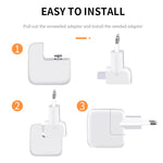 2個セット XJ01 iPad 10W 12W充電器＆MacBookシリーズ充電器用電源アダプター、EUプラグ、EUプラグ
