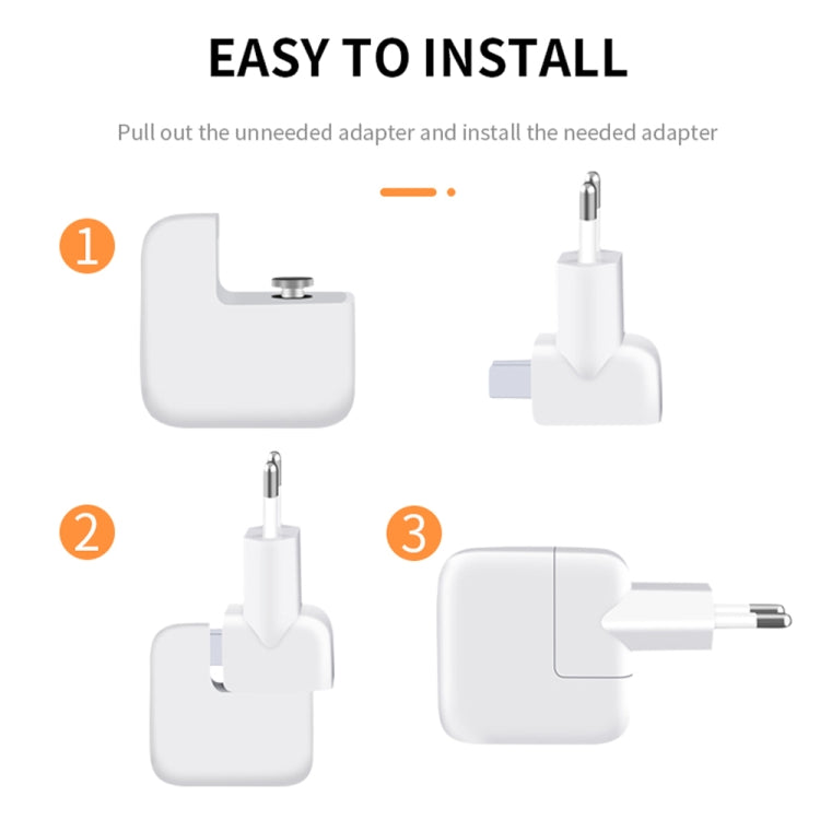 2個セット XJ01 iPad 10W 12W充電器＆MacBookシリーズ充電器用電源アダプター、EUプラグ、EUプラグ