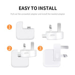 2個セット XJ01 iPad 10W 12W充電器＆MacBookシリーズ充電器用電源アダプター、英国プラグ、英国プラグ