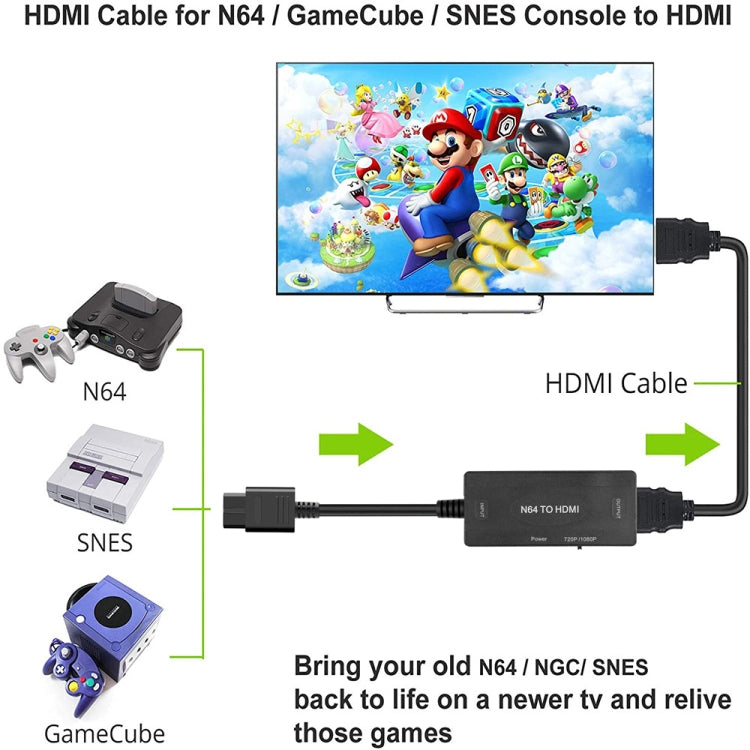 1080P N64 to HDMI デジタルアナログコンバーター ビデオケーブルアダプター、1080P アダプター