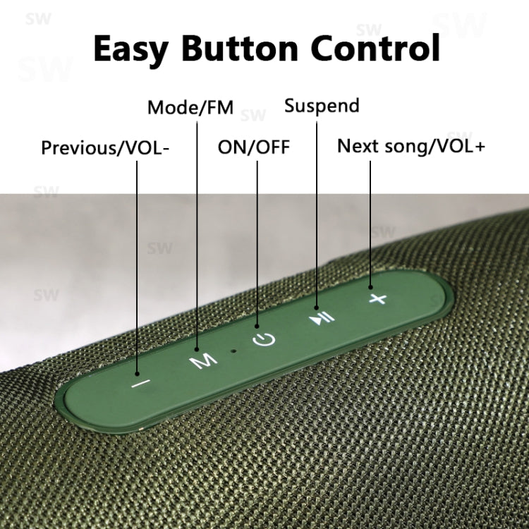 T&G TG187 ポータブル防水ワイヤレスバスサラウンド Bluetoothスピーカー ショルダーストラップ付き FM/TFカード対応