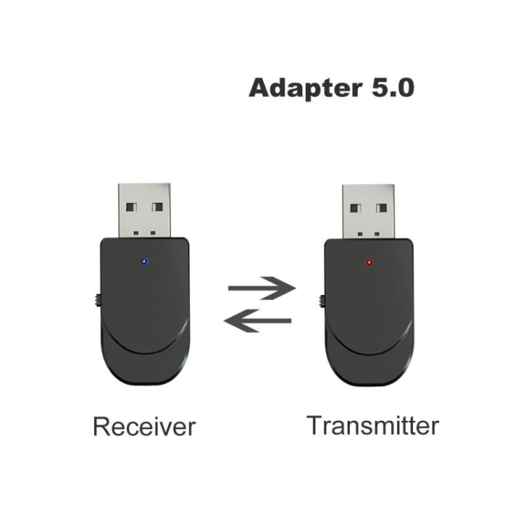 KN330 2-in-1 USB Bluetooth 5.0アダプター ワイヤレスレシーバー兼トランスミッター コンピューター・テレビ・カー用