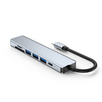 7-in-1 HDMI+SD/TF+USB2.0x2+USB3.0+PD to Type-C ハブドッキングステーション、7-in-1 ステーション