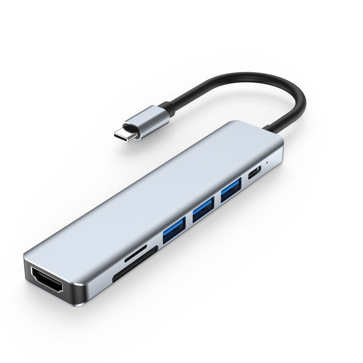 7-in-1 HDMI+SD/TF+USB2.0x2+USB3.0+PD to Type-C ハブドッキングステーション、7-in-1 ステーション