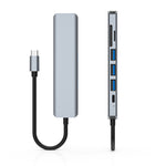 7-in-1 HDMI+SD/TF+USB2.0x2+USB3.0+PD to Type-C ハブドッキングステーション、7-in-1 ステーション