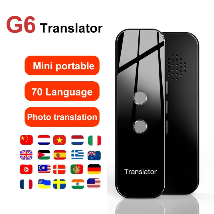 G6 ポータブル即時リアルタイム音声翻訳機 多言語翻訳機 音声翻訳 パーソナル旅行アシスタント、G6 グレー、G6 ブラック