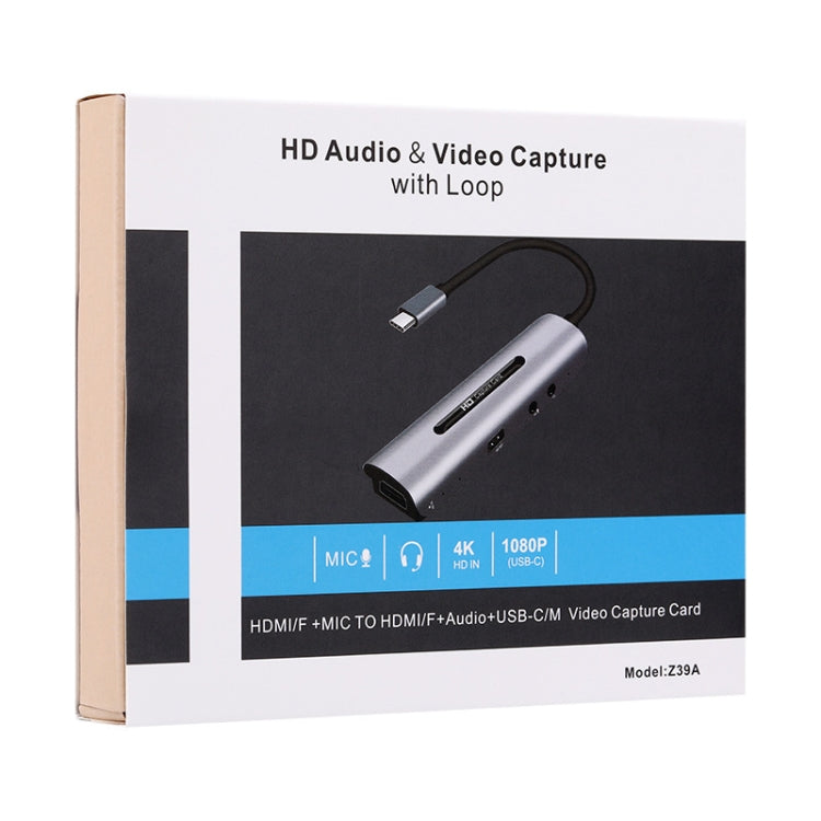 Z39A HDMI / F + マイクロフォン HDMI / F + オーディオ + USB 4Kキャプチャーカード、Windows、Android、Linux、MacOS等対応、Z39A