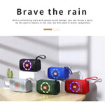 T&G TG193 ポータブル Bluetoothスピーカー LEDライト 防水 アウトドアサブウーファー TFカード/FMラジオ/AUX対応
