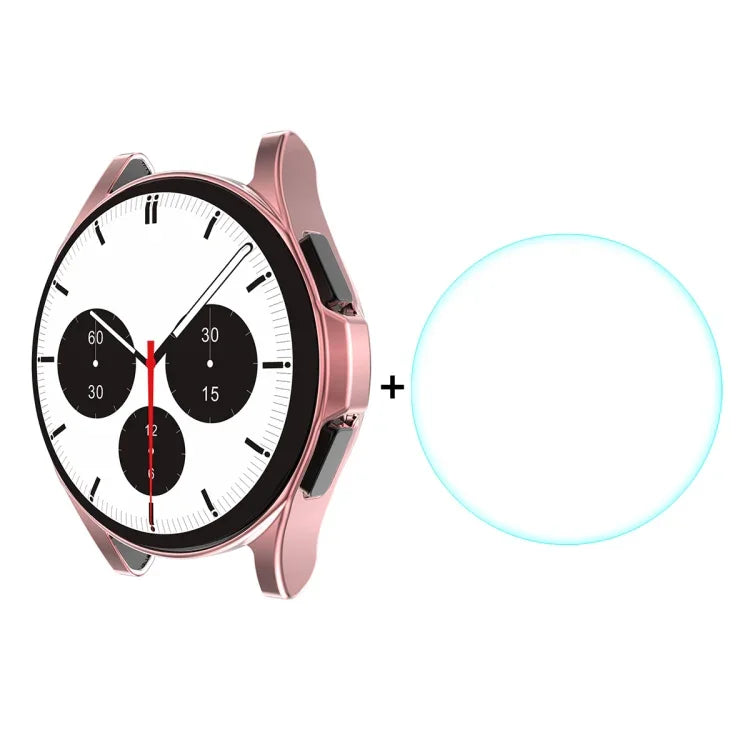 ENKAY Samsung Galaxy Watch4 Classic 42mm 用 ENKAY Hat-Prince フルカバレッジ 電気めっきソフトケース TPU HD クリアカバー + 強化ガラスプロテクター、Samsung Galaxy Watch4 Classic 42mm 用