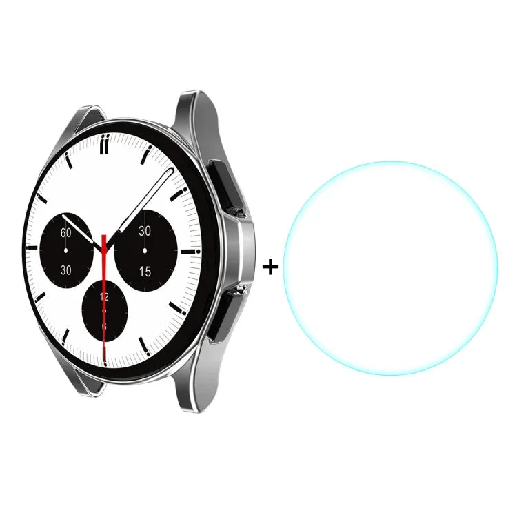 ENKAY Samsung Galaxy Watch4 Classic 42mm 用 ENKAY Hat-Prince フルカバレッジ 電気めっきソフトケース TPU HD クリアカバー + 強化ガラスプロテクター、Samsung Galaxy Watch4 Classic 42mm 用