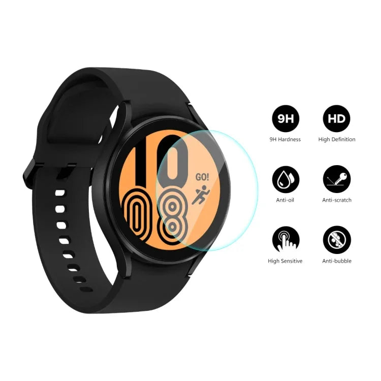 Samsung Galaxy Watch4 44mm 用 ENKAY Hat-Prince 0.2mm 9H 2.15D 曲面エッジ 強化ガラススクリーンプロテクター 時計フィルム、1枚、2枚、5枚、10枚