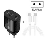 40W デュアルポート PD / Type-C 高速充電器 Type-C to Type-Cデータケーブル付き、EUプラグ + Type-C to Type-Cケーブル