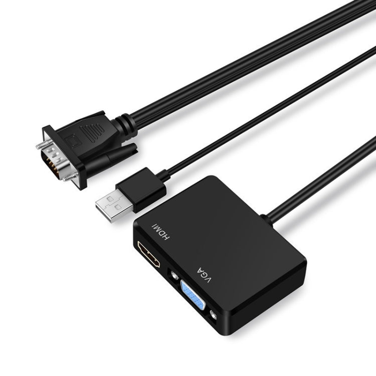 VGA to HDMI アダプター 3.5mm オーディオコンバーター付き VGA スプリッター
