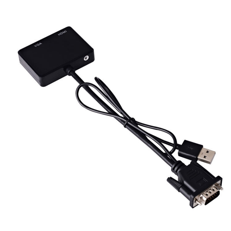 VGA to HDMI アダプター 3.5mm オーディオコンバーター付き VGA スプリッター
