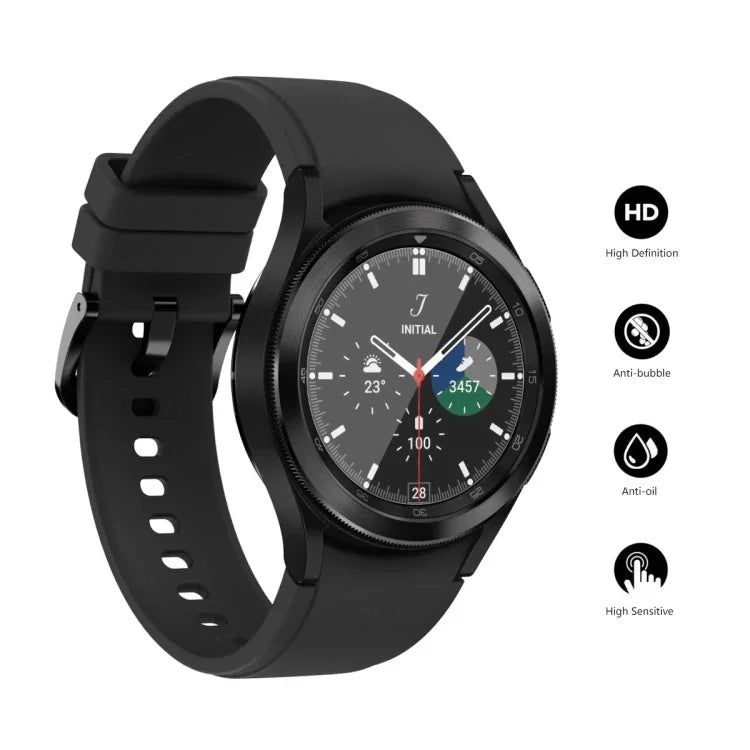 Samsung Galaxy Watch4 Classic 46mm 用 ENKAY Hat-Prince フルスクリーンカバレッジ 反り返りなしエッジ TPU ソフトフィルム、1枚、2枚