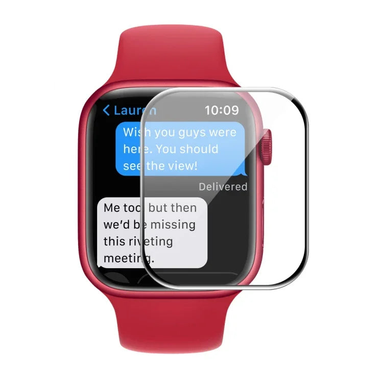 Apple Watch Series 9 / 8 / 7 45mm用 ENKAY Hat-Prince 3DフルカバレッジソフトPCエッジ + PMMA HDスクリーンプロテクターフィルム、1枚、2枚、5枚、10枚