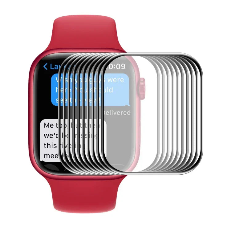 Apple Watch Series 9 / 8 / 7 45mm用 ENKAY Hat-Prince 3DフルカバレッジソフトPCエッジ + PMMA HDスクリーンプロテクターフィルム、1枚、2枚、5枚、10枚