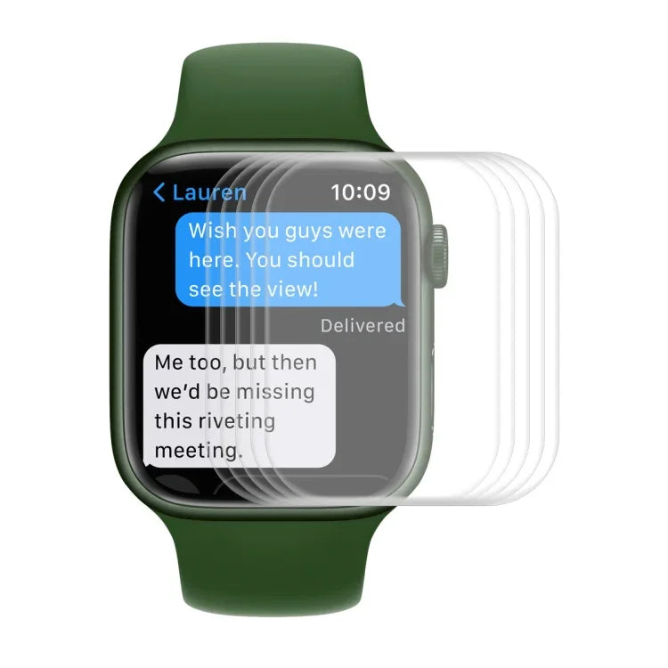 Apple Watch Series 9 / 8 / 7 41mm用 ENKAY Hat-Prince ケースフレンドリー3DフルスクリーンPETカーブドホットベンディングHDスクリーンプロテクターフィルム、1枚 Apple Watch Series 7 41mm用、2枚 Apple Watch Series 7 41mm用、5枚 Apple Watch Series 7 41mm用