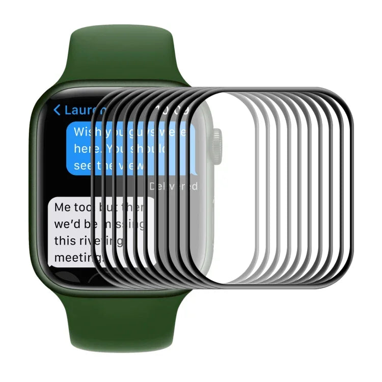Apple Watch Series 9 / 8 / 7 41mm用 ENKAY Hat-Prince ケースフレンドリー3DフルスクリーンPETカーブドホットベンディングHDスクリーンプロテクターフィルム、1枚 Apple Watch Series 7 41mm用、2枚 Apple Watch Series 7 41mm用、5枚 Apple Watch Series 7 41mm用