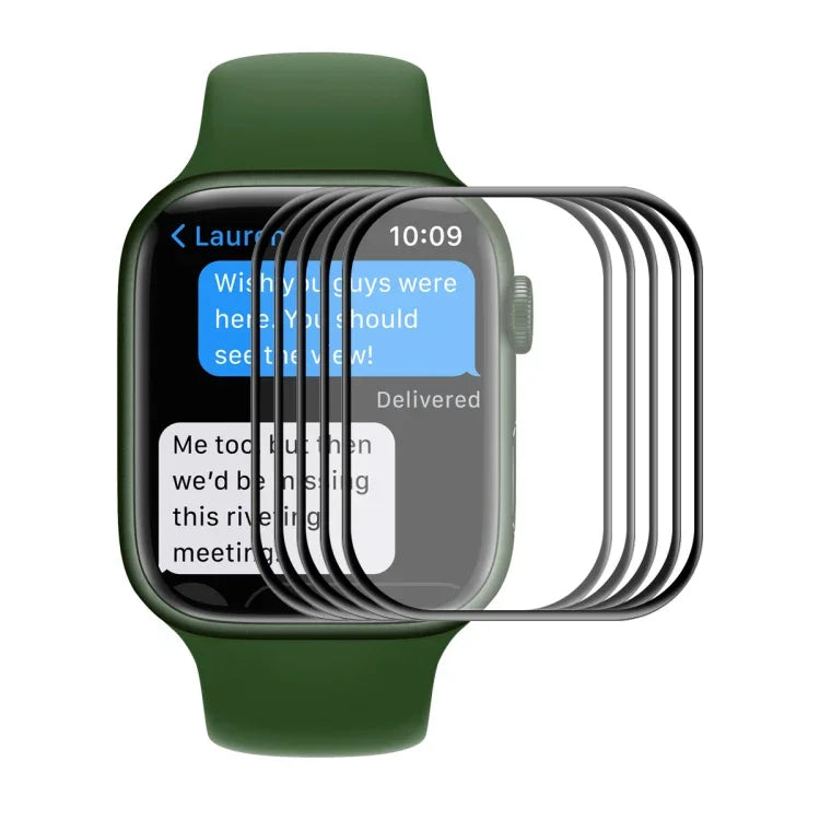 Apple Watch Series 9 / 8 / 7 45mm用 ENKAY Hat-Prince ケースフレンドリー3DフルスクリーンPETカーブドホットベンディングHDフィルム、1枚 Apple Watch Series 7 45mm用、2枚 Apple Watch Series 7 45mm用、5枚 Apple Watch Series 7 45mm用
