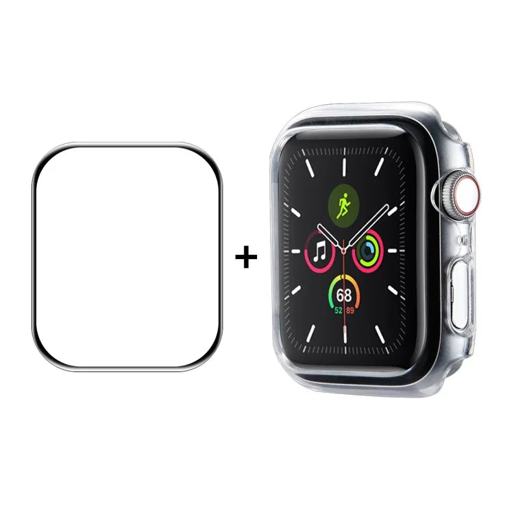 Apple Watch Series 7 45mm用 ENKAY Hat-Prince PCフレーム + フルカバレッジPMMA HDスクリーンプロテクターフィルム