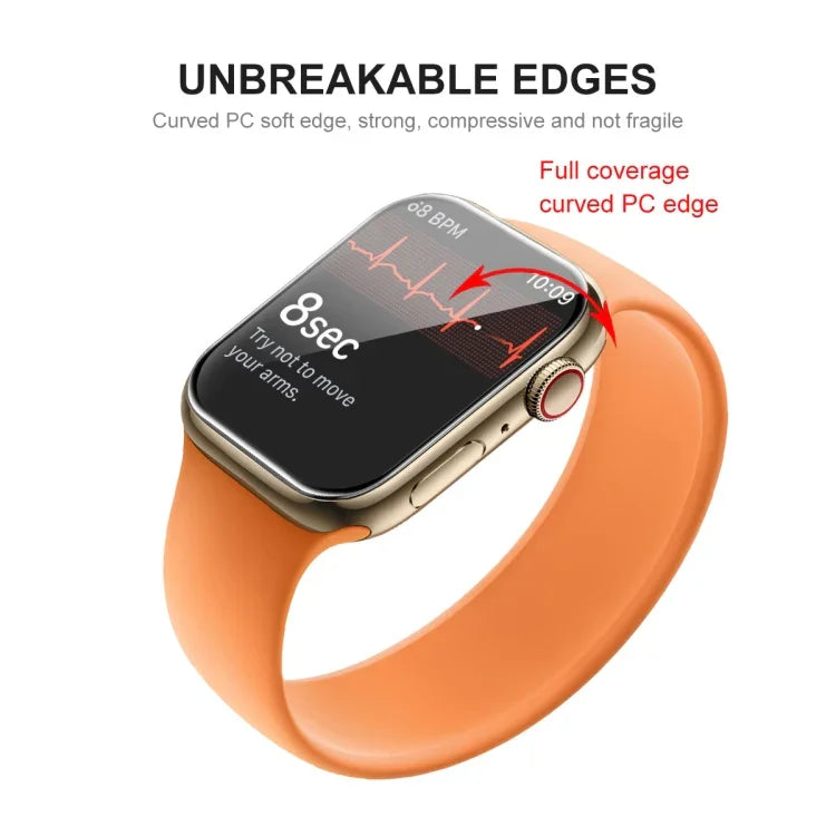 Apple Watch Series 7 45mm用 ENKAY Hat-Prince PCフレーム + フルカバレッジPMMA HDスクリーンプロテクターフィルム