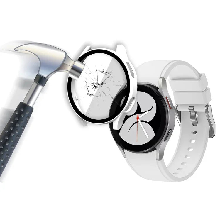 ENKAY Hat-Prince フルカバレッジ PCフレーム + 強化ガラスプロテクター 複合ケース Samsung Galaxy Watch4 40mm 用