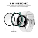 ENKAY Hat-Prince フルカバレッジ PCフレーム + 強化ガラスプロテクター 複合ケース Samsung Galaxy Watch4 40mm 用