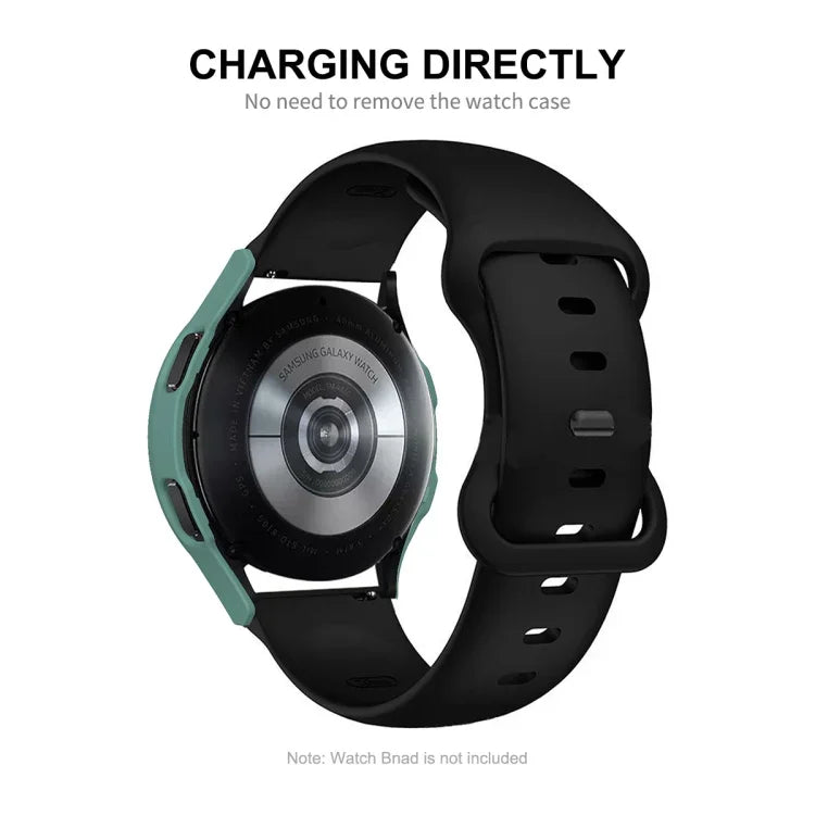 ENKAY Hat-Prince フルカバレッジ PCフレーム + 強化ガラスプロテクター 複合ケース Samsung Galaxy Watch4 40mm 用
