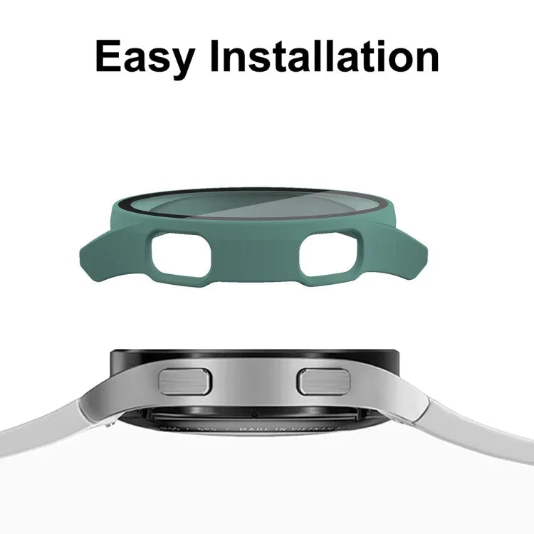 ENKAY Hat-Prince フルカバレッジ PCフレーム + 強化ガラスプロテクター 複合ケース Samsung Galaxy Watch4 40mm 用