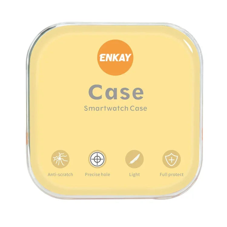 ENKAY Hat-Prince フルカバレッジ PCフレーム + 強化ガラスプロテクター 複合ケース Samsung Galaxy Watch4 40mm 用