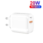 CS-20W ミニポータブル PD3.0 + QC3.0 デュアルポート急速充電器、充電器
