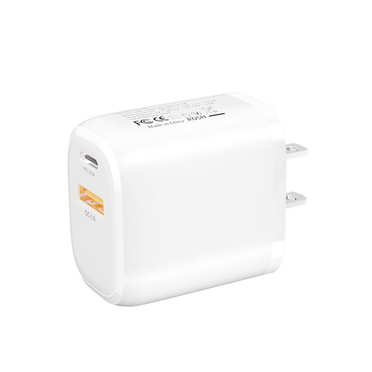CS-20W ミニポータブル PD3.0 + QC3.0 デュアルポート急速充電器、充電器