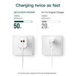 CS-20W ミニポータブル PD3.0 + QC3.0 デュアルポート急速充電器、充電器
