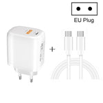 CS-20W ミニポータブル PD3.0 + QC3.0 デュアルポート高速充電器 3A Type-C to Type-Cデータケーブル付き、充電器 + Type-C to Type-Cケーブル